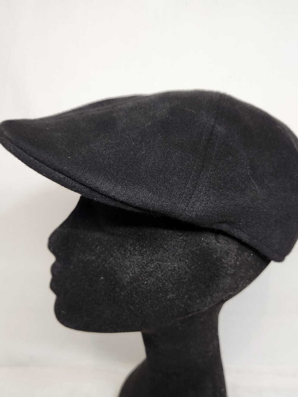 Zara Mens Medium Black Flat Ivy Hat Newsboy Duckbill Felt